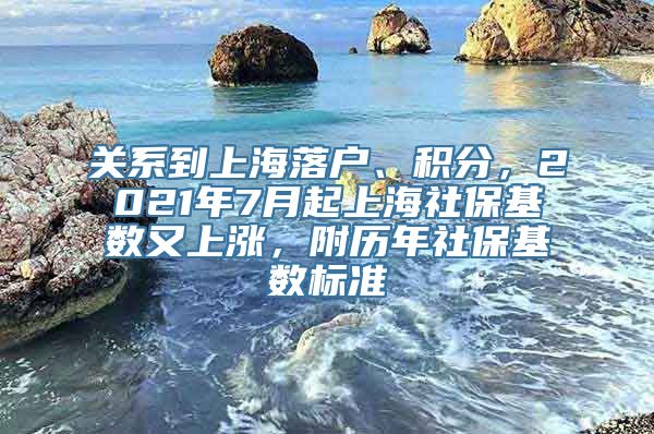 关系到上海落户、积分，2021年7月起上海社保基数又上涨，附历年社保基数标准