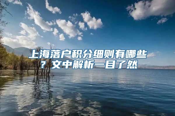 上海落户积分细则有哪些？文中解析一目了然