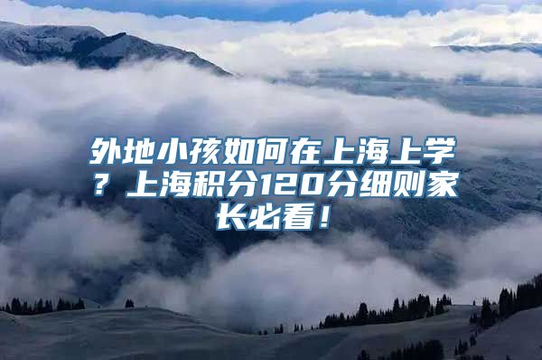 外地小孩如何在上海上学？上海积分120分细则家长必看！