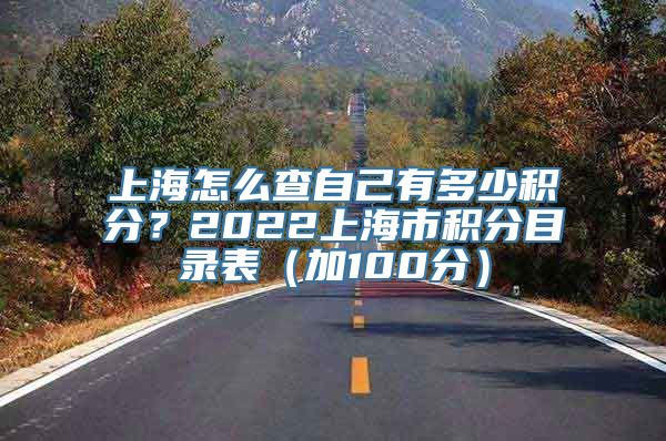 上海怎么查自己有多少积分？2022上海市积分目录表（加100分）